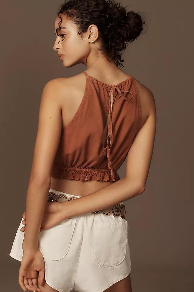 Pilcro Cropped Linen Halter Top Product Image