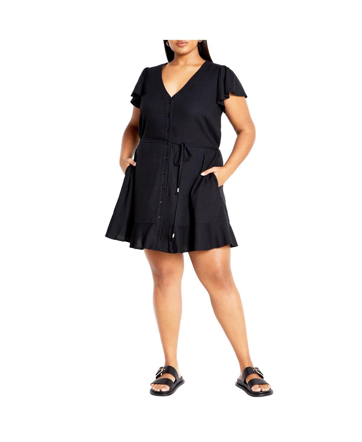 City Chic Womens Button Betty Dress Product Image