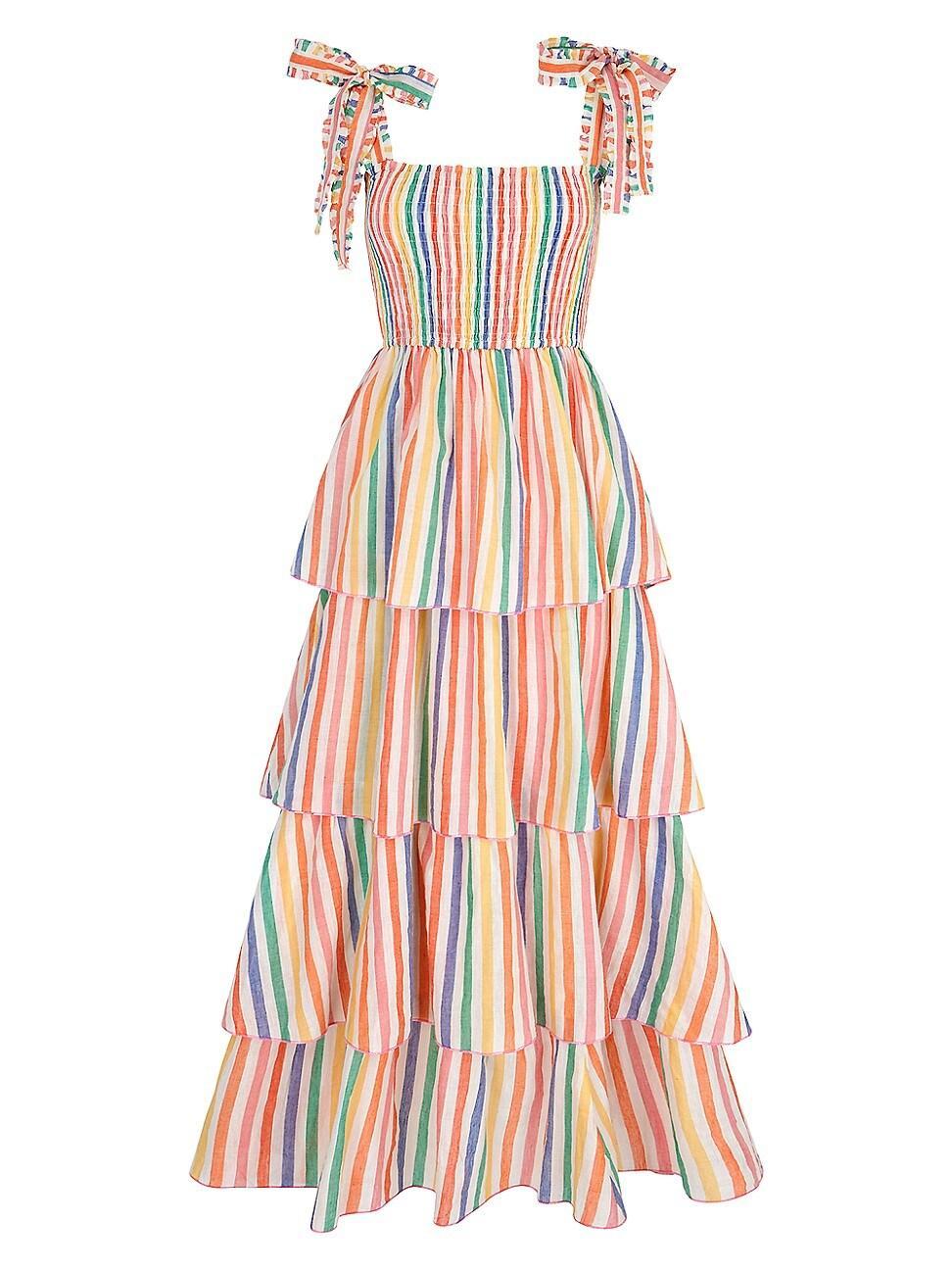 Womens Rainbow Stripe Zazie Dress product image