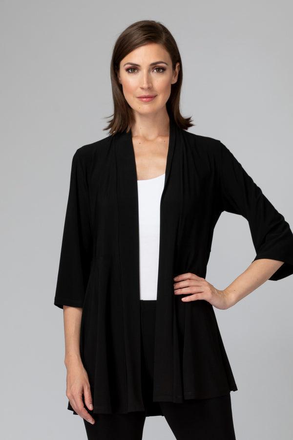 Adeline Black 3/4 Sleeve Open Front Cardigan by Joseph Ribkoff Product Image