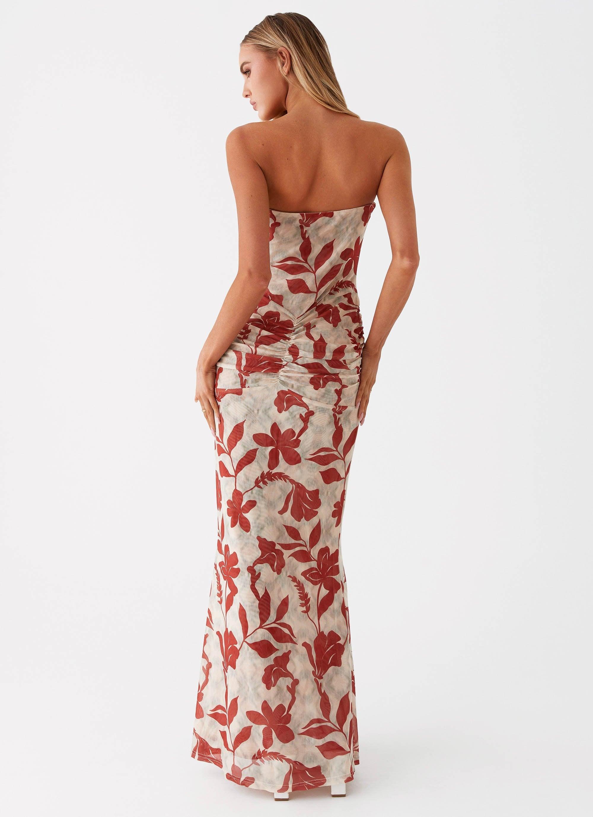 Dearest Maxi Dress - Red Green Floral Product Image