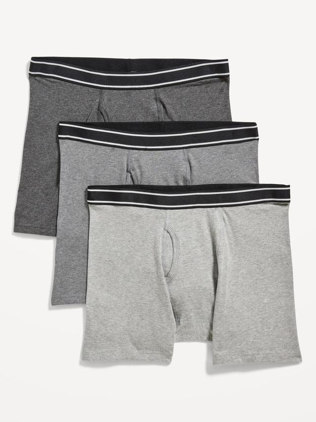 Old Navy Printed Built-In Flex Boxer-Brief Underwear 3-Pack for Men -- 6.25-inch inseam - Grayscale - male - Size: M Product Image