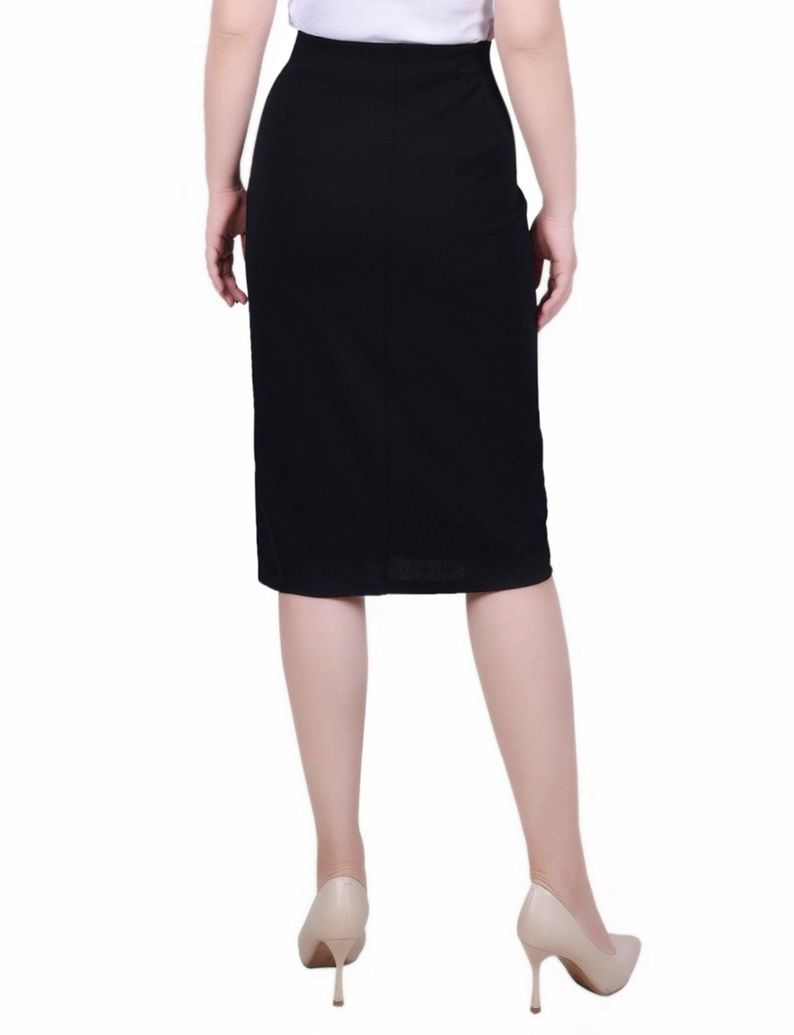 Slim Belted Scuba Crepe Skirt - Petite Product Image