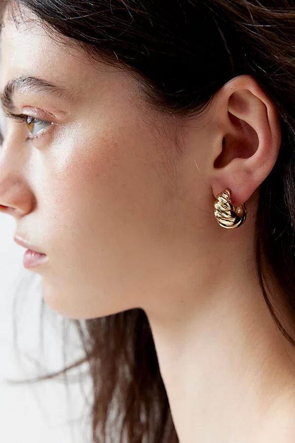 Textured Medium Chunky Hoop Earring Womens at Urban Outfitters Product Image