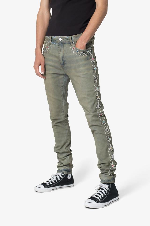 X620 Studded Skinny Denim - Blue Product Image