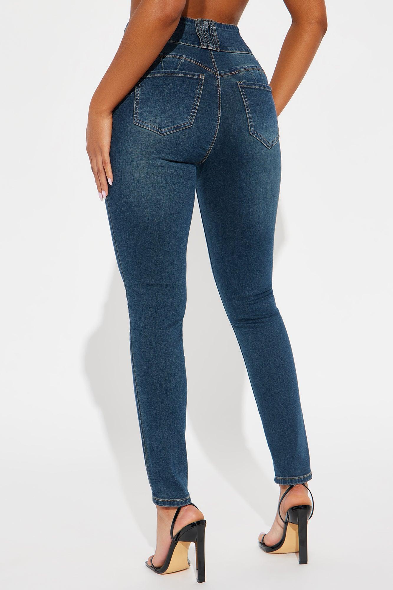 Got Something To Say Stretch Sculpting Skinny Jeans - Dark Wash Product Image