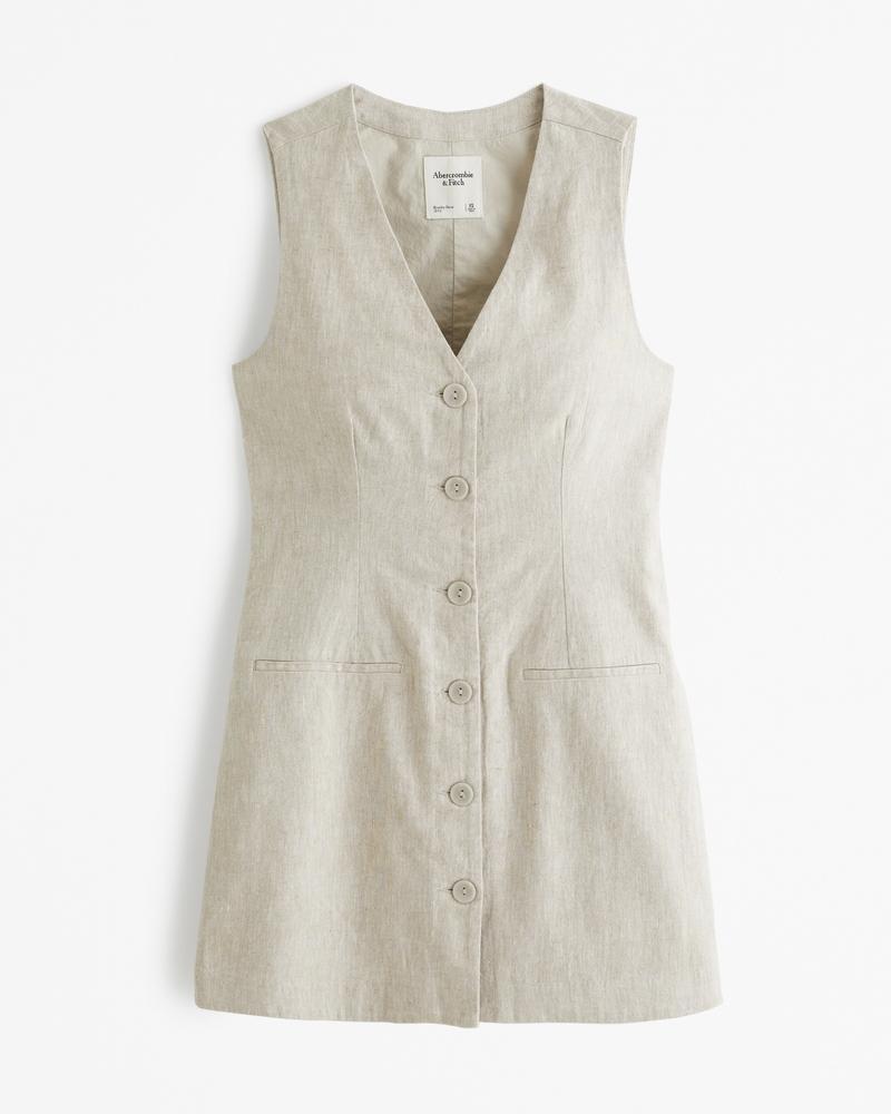 The A&F Mara Linen-Blend Vest Mini Dress Product Image