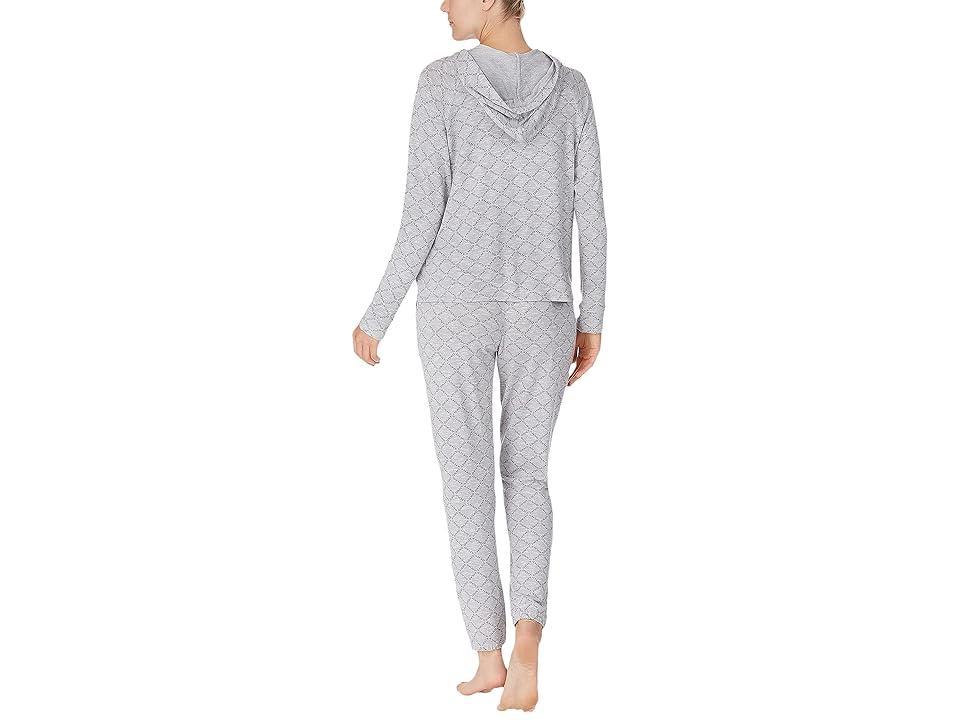 DKNY Long Sleeve Hoodie Joggers Set (Fog Logo) Women's Pajama Sets Product Image