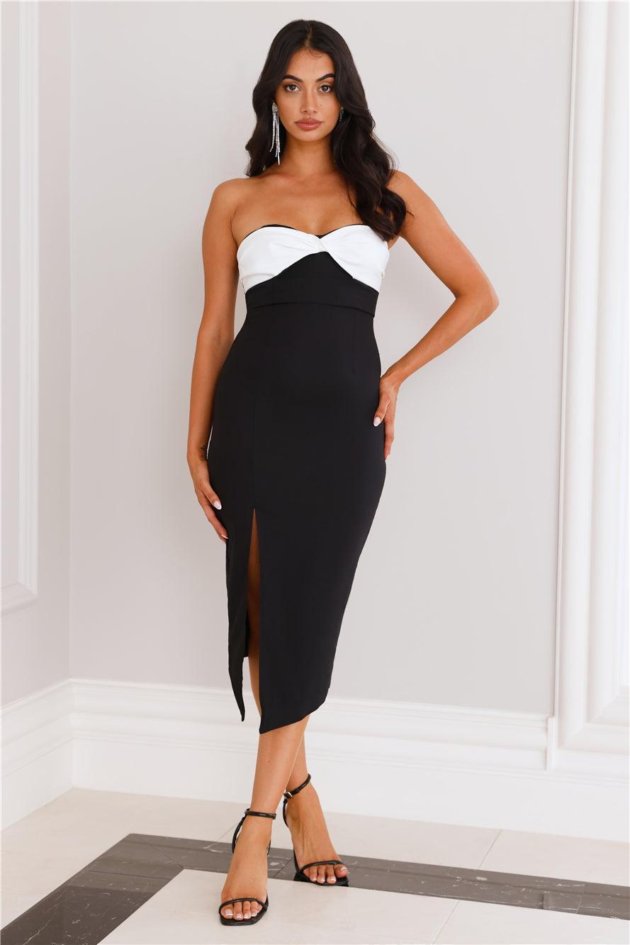 Luxurious Legacy Strapless Midi Dress Black Product Image