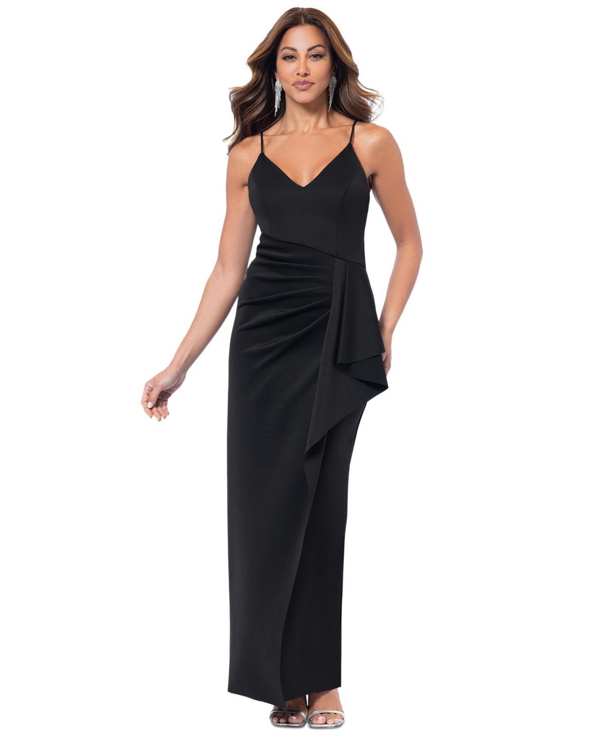 Xscape Womens Cascading-Ruffle V-Neck Strappy Dress Product Image