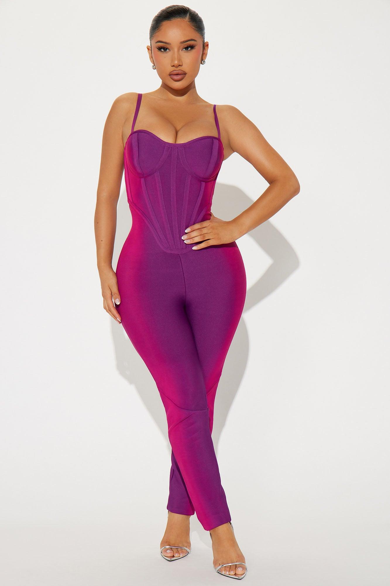 Rio Waterside Bandage Jumpsuit - Purple/combo Product Image