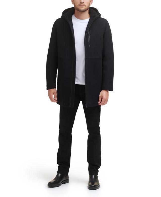 Kenneth Cole New York Long Sleeve Hooded Wool Blend Coat Product Image