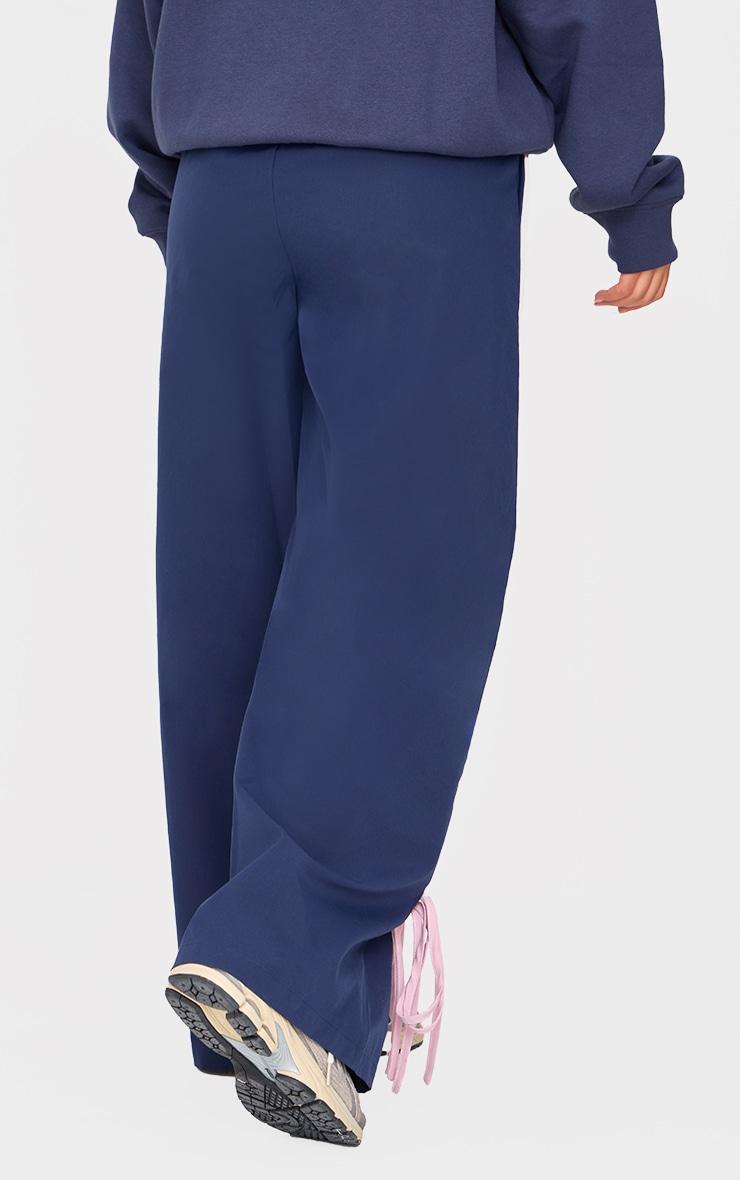 Petite Navy Shell Bow Detail Track Pants Product Image