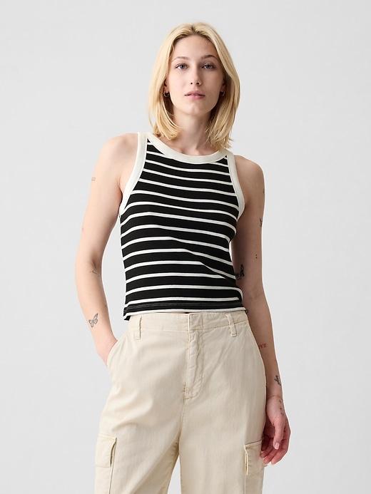 Modern Rib Cropped Halter Top Product Image