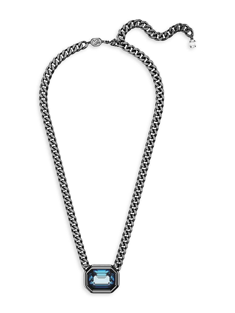 Womens Millenia Ruthenium-Plated & Crystal Octagon Chain Necklace Product Image