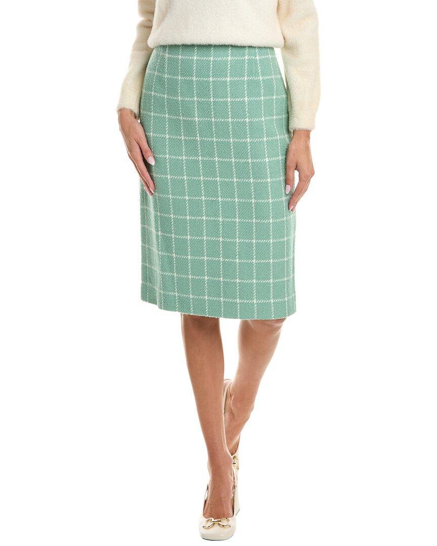 Silk-lined Wool-blend Skirt In Green Product Image