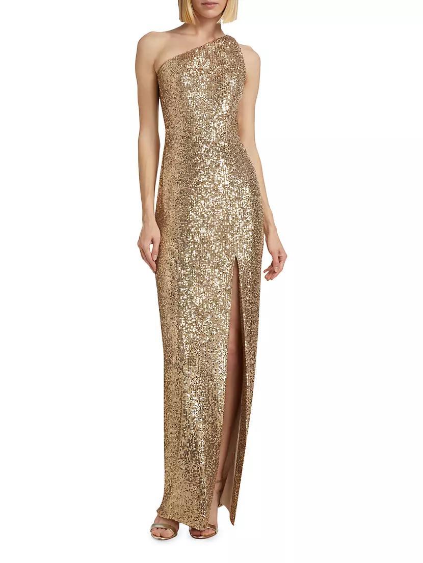 Sequin One-Shoulder Gown Product Image