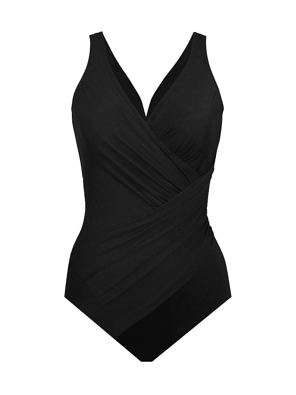 Miraclesuit Must Have Oceanus Solid V-Neck Underwire DD Cup Shaping One Piece Swimsuit Product Image