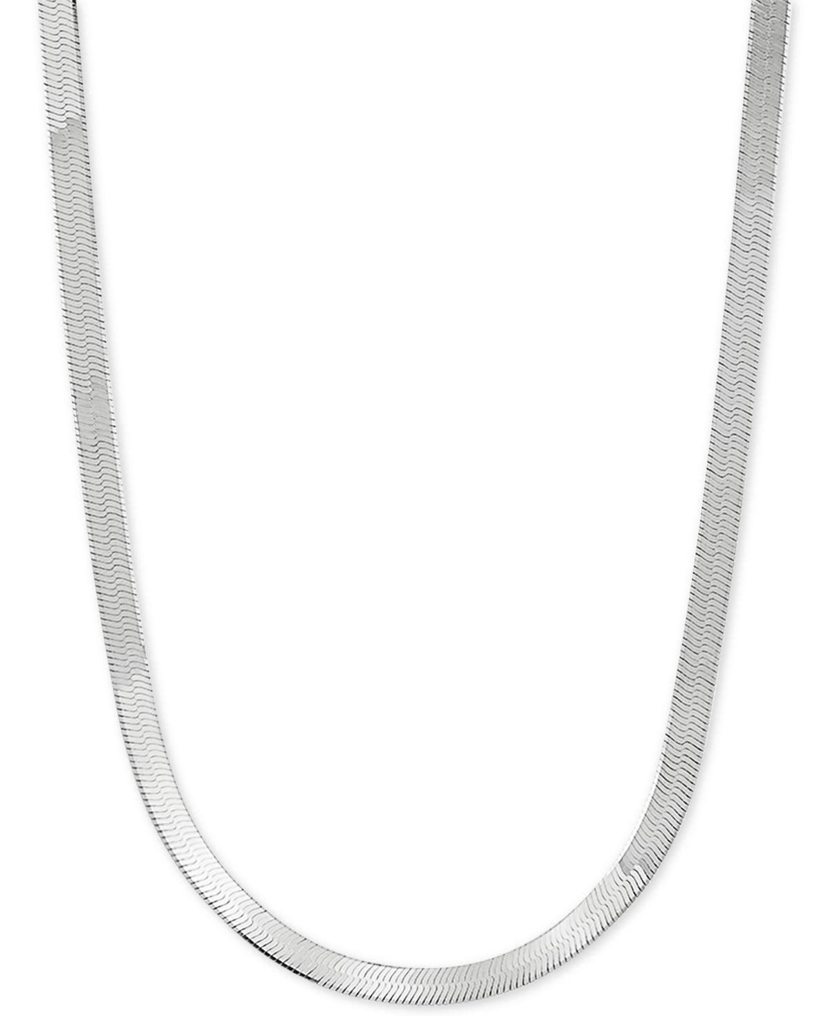 Herringbone Link 18 Chain Necklace in Sterling Silver Product Image