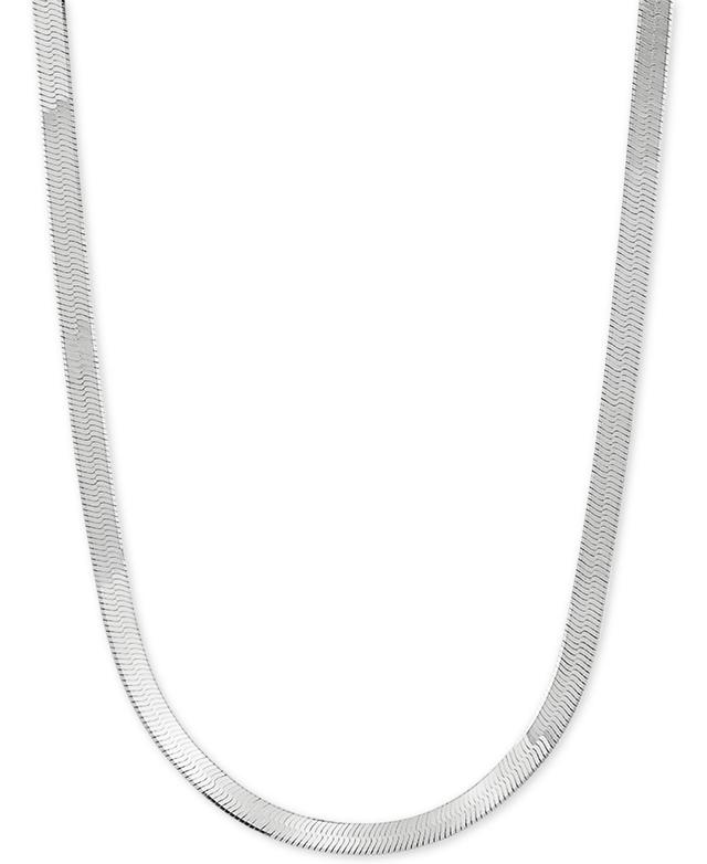 Herringbone Link 18 Chain Necklace in Sterling Silver Product Image