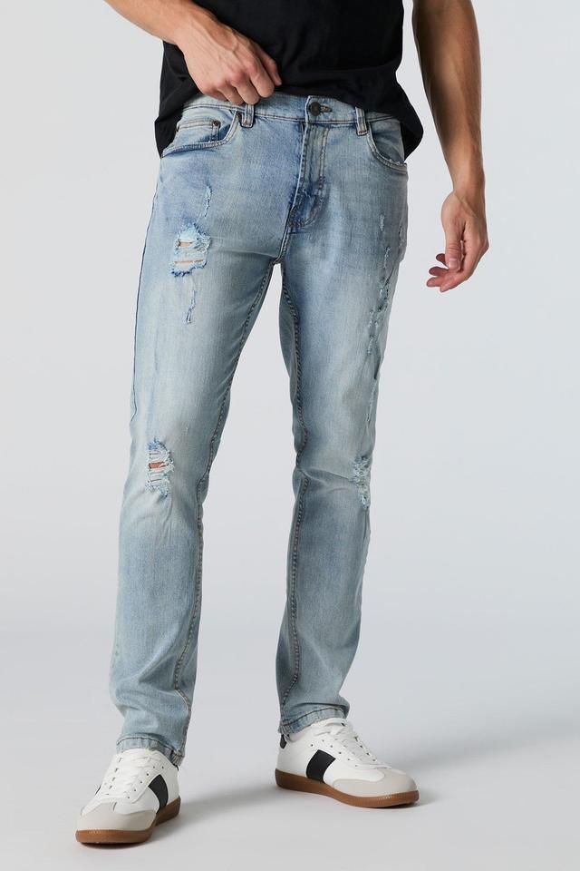 Vintage Wash Distressed Slim Jean Male Product Image