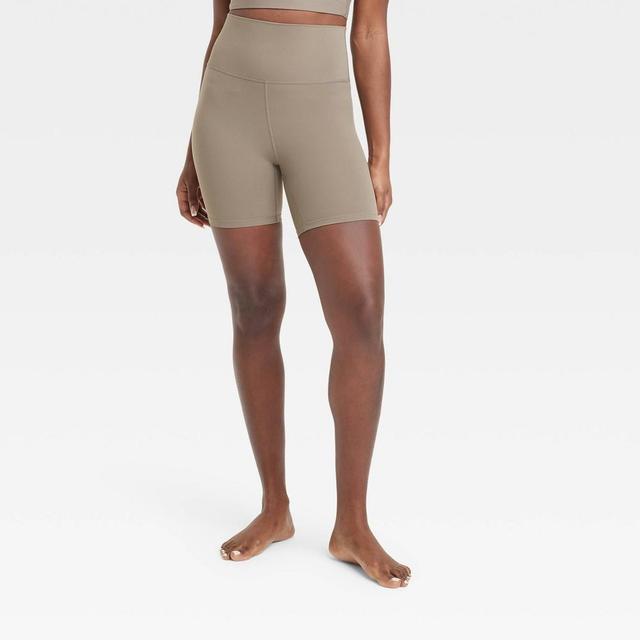 Womens Everyday Soft Ultra High-Rise Bike Shorts 6 - All In Motion Taupe Product Image