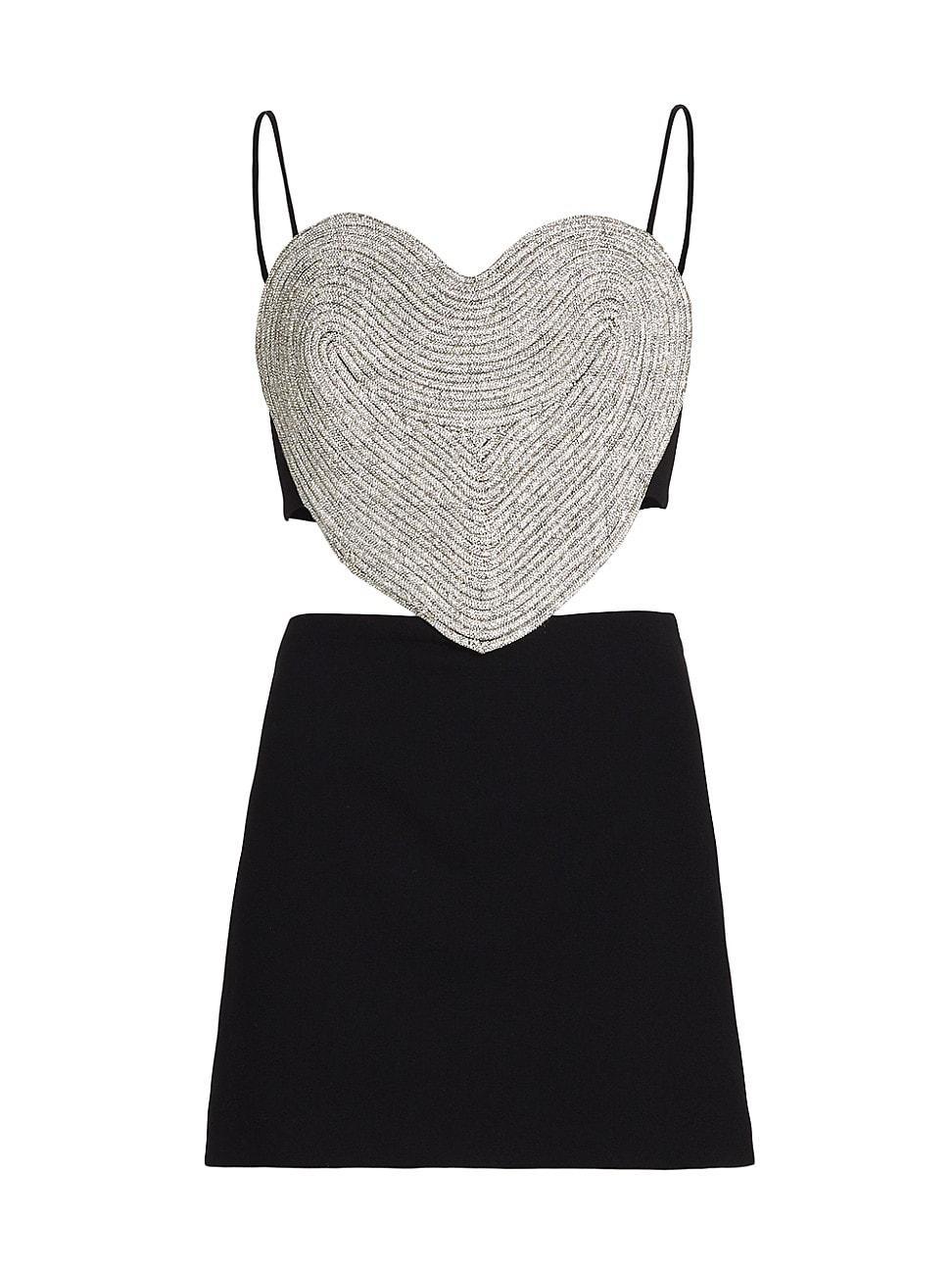 Womens Rhinestone Heart Minidress Product Image