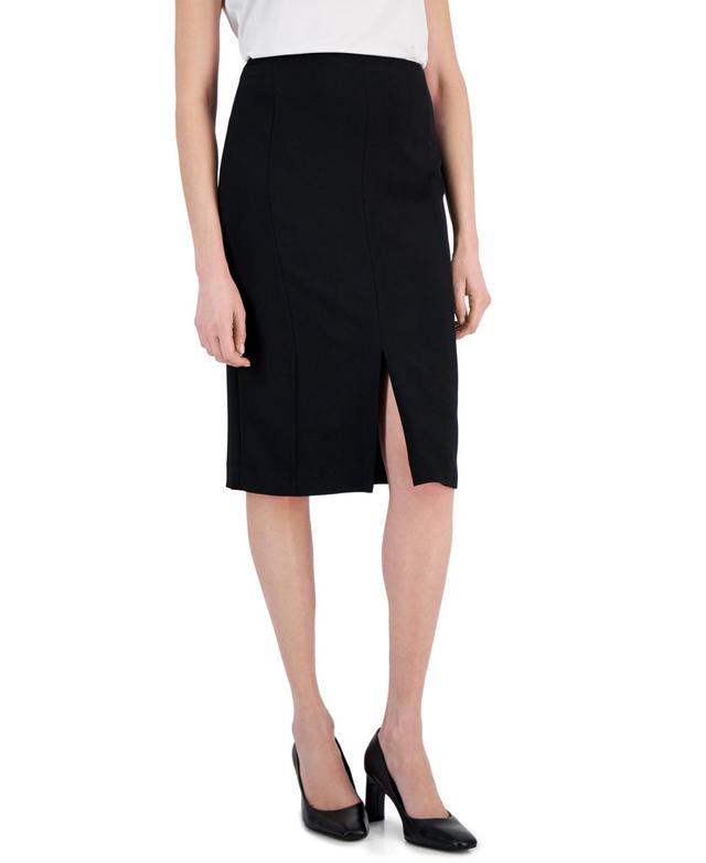 Kasper Womens Stretch Crepe Front-Slit Pencil Skirt Product Image