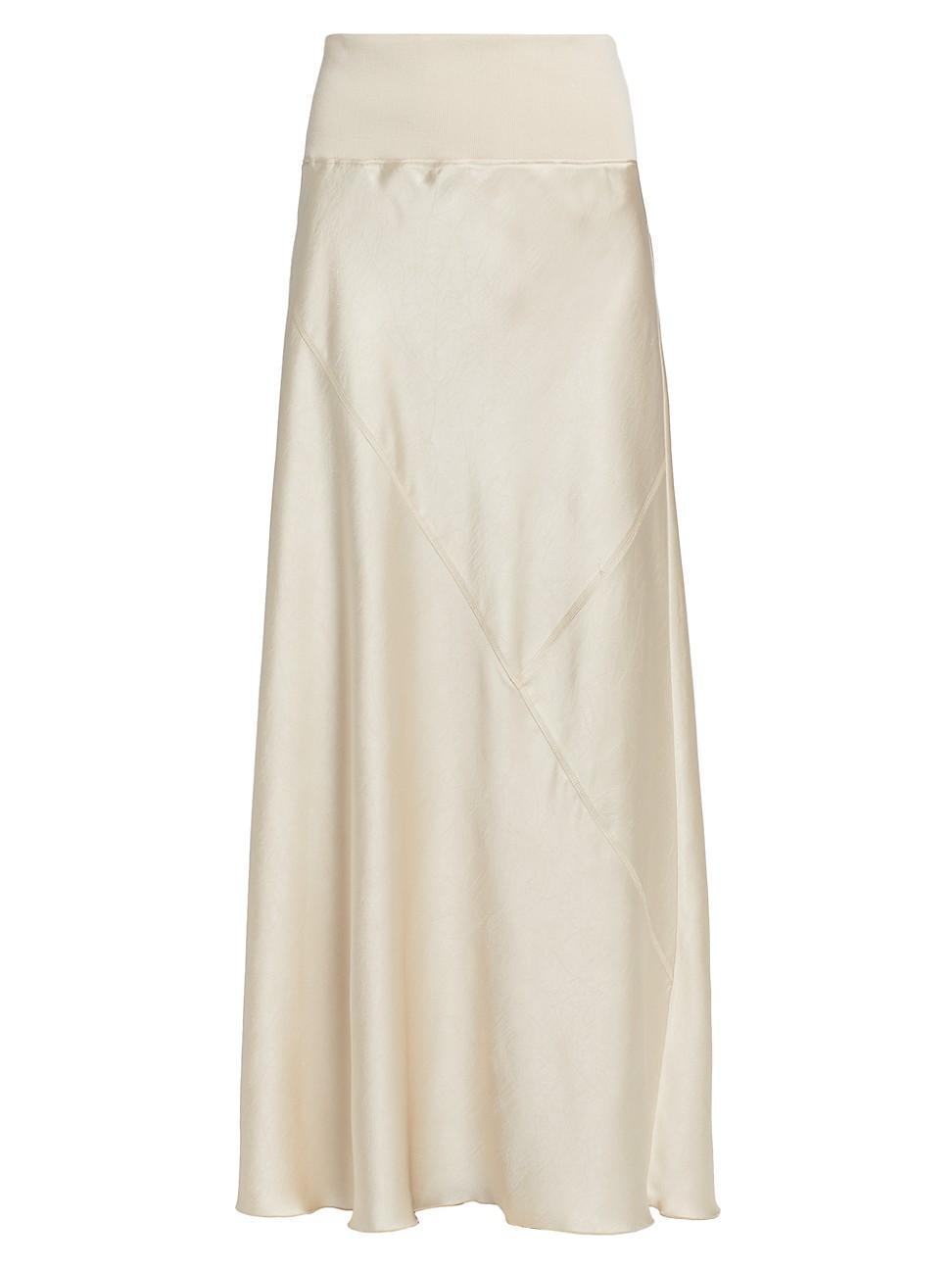 Womens Satin Bias-Cut Maxi-Skirt Product Image