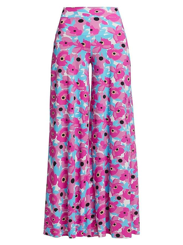 Womens Skyla Floral Jersey Wide-Leg Pants Product Image