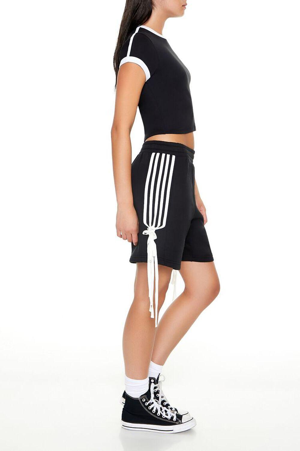 Fleece Striped Tie Sweatshorts | Forever 21 Product Image