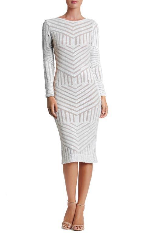 Dress the Population Emery Sequin Stripe Long Sleeve Cocktail Dress Product Image