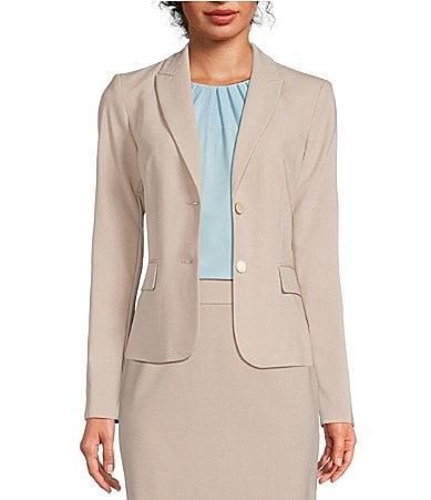 Calvin Klein Petite Size Notch Collar Long Sleeve Jacket Product Image