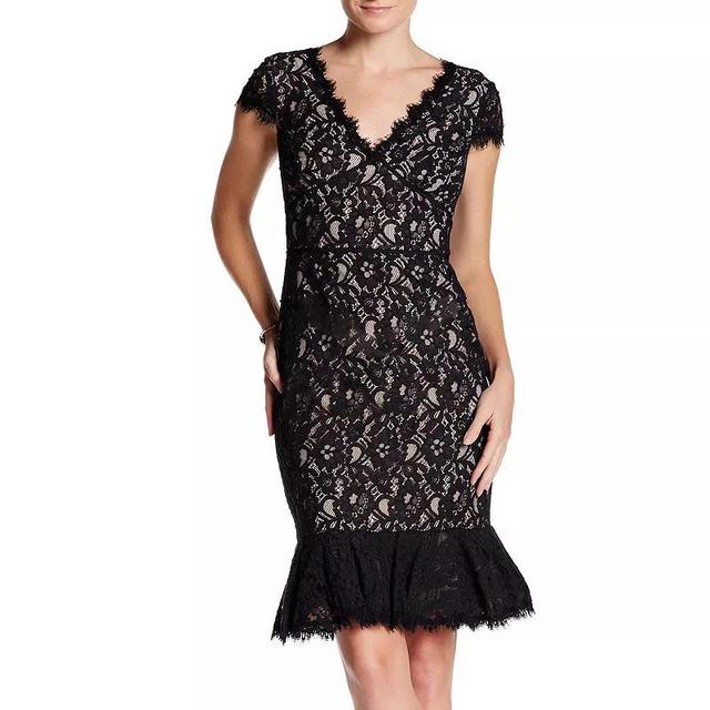 Womens Focus By Shani Short Sleeve Lace Sheath Dress Product Image