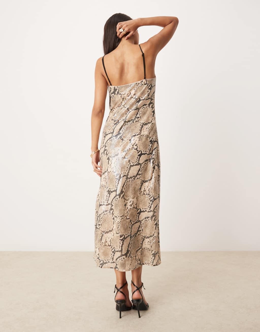 Ever New embellished maxi dress in snake sequin Product Image