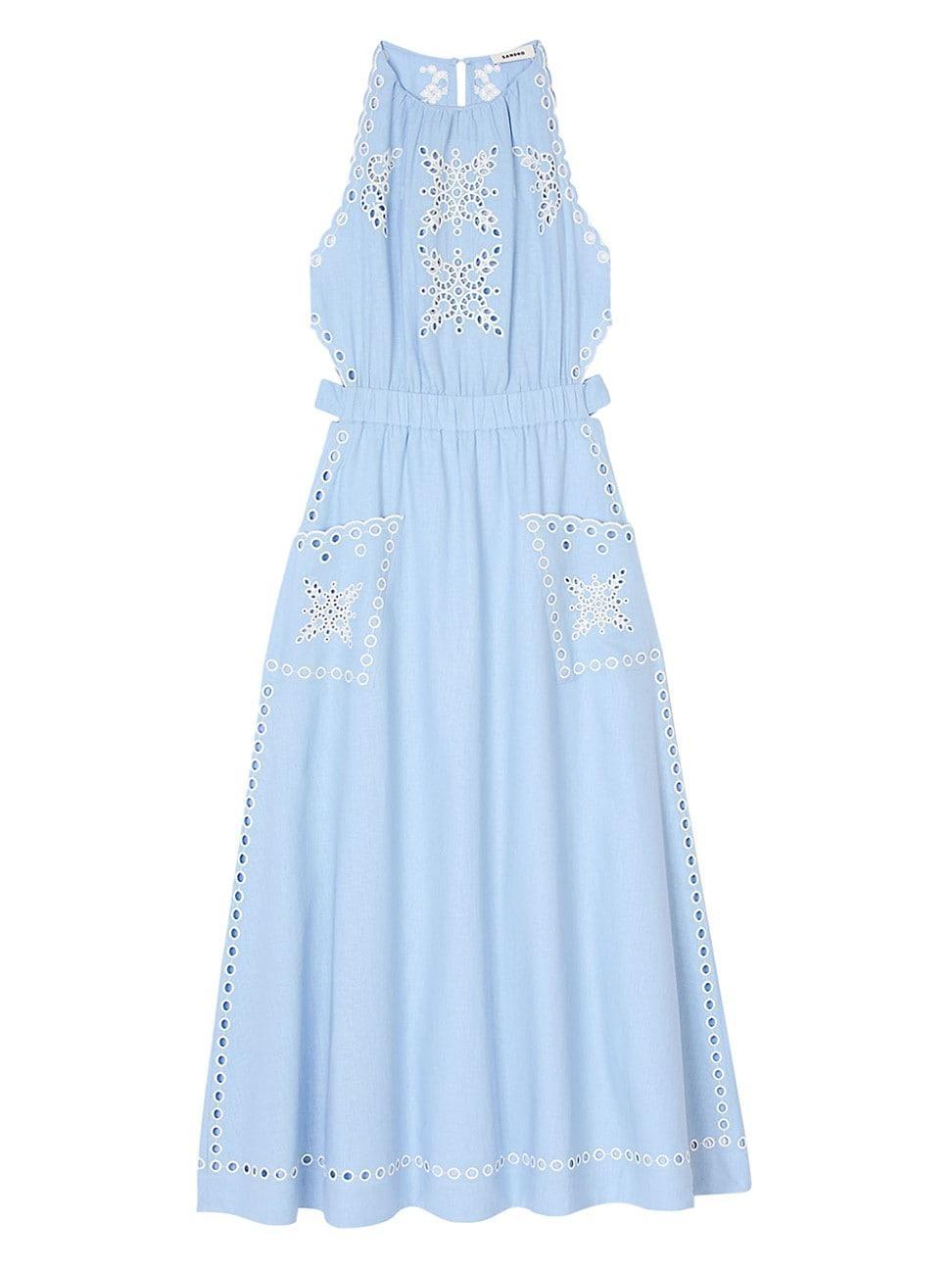 Womens Broderie Anglaise Midi Dress Product Image