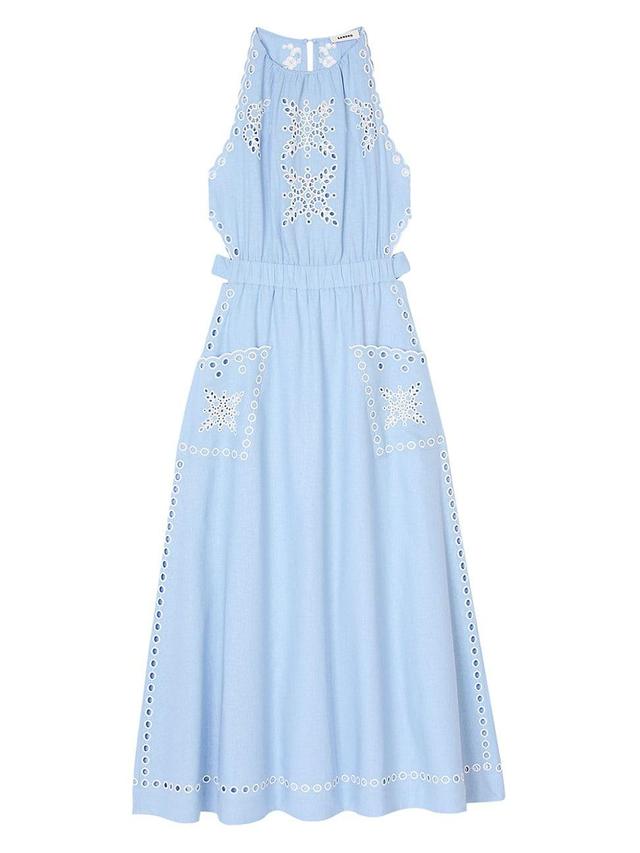 Womens Broderie Anglaise Midi Dress Product Image