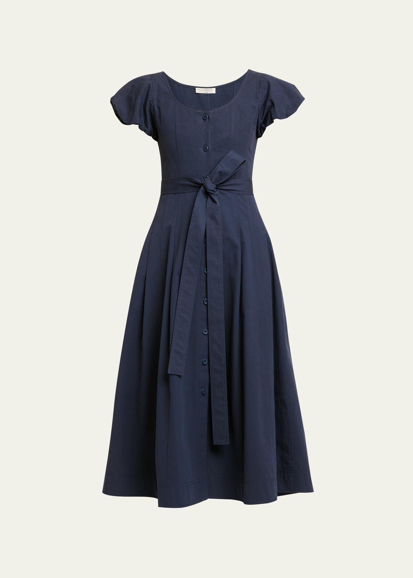 Ulla Johnson Rhea Tie Waist Puff Sleeve Midi Dress Product Image