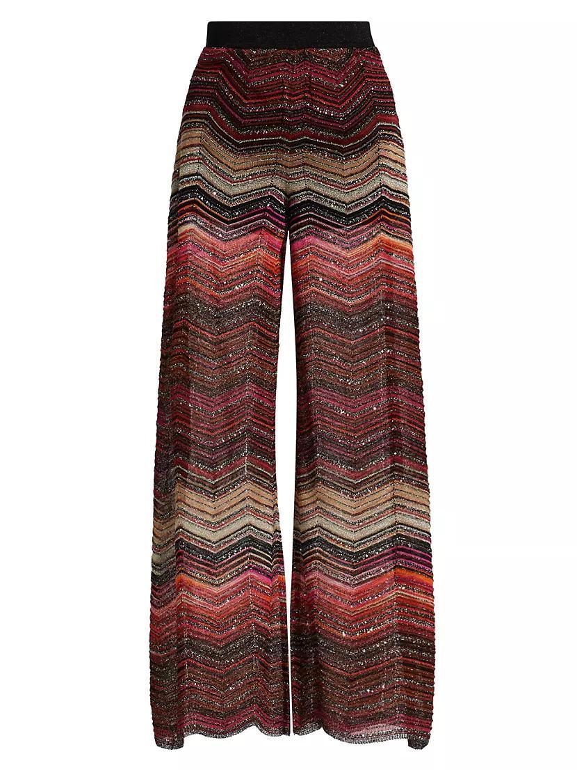 Metallic ZigZag Knit Pants Product Image