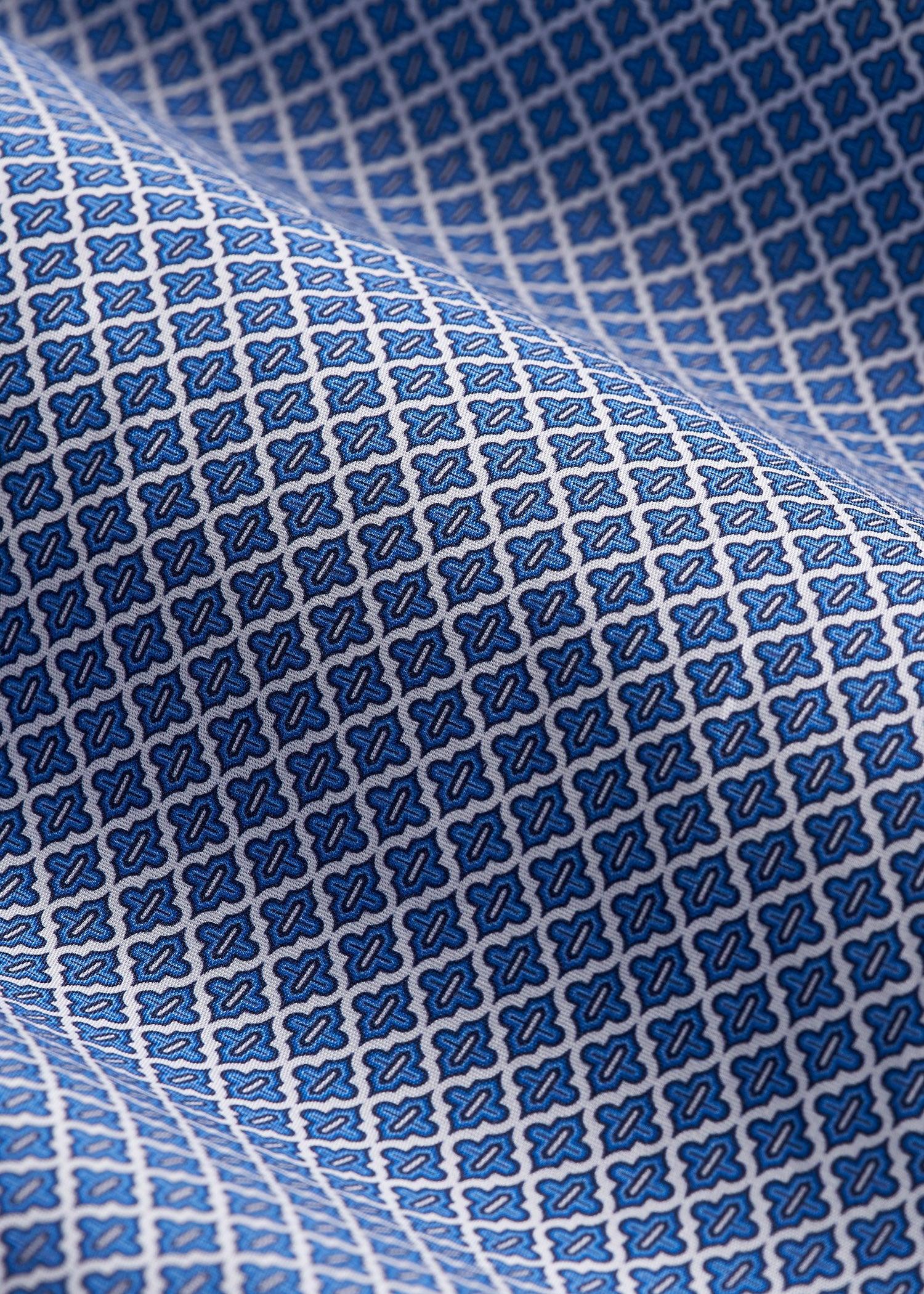 Premium Dress Shirt for Tall Men in Blue Geometric Product Image