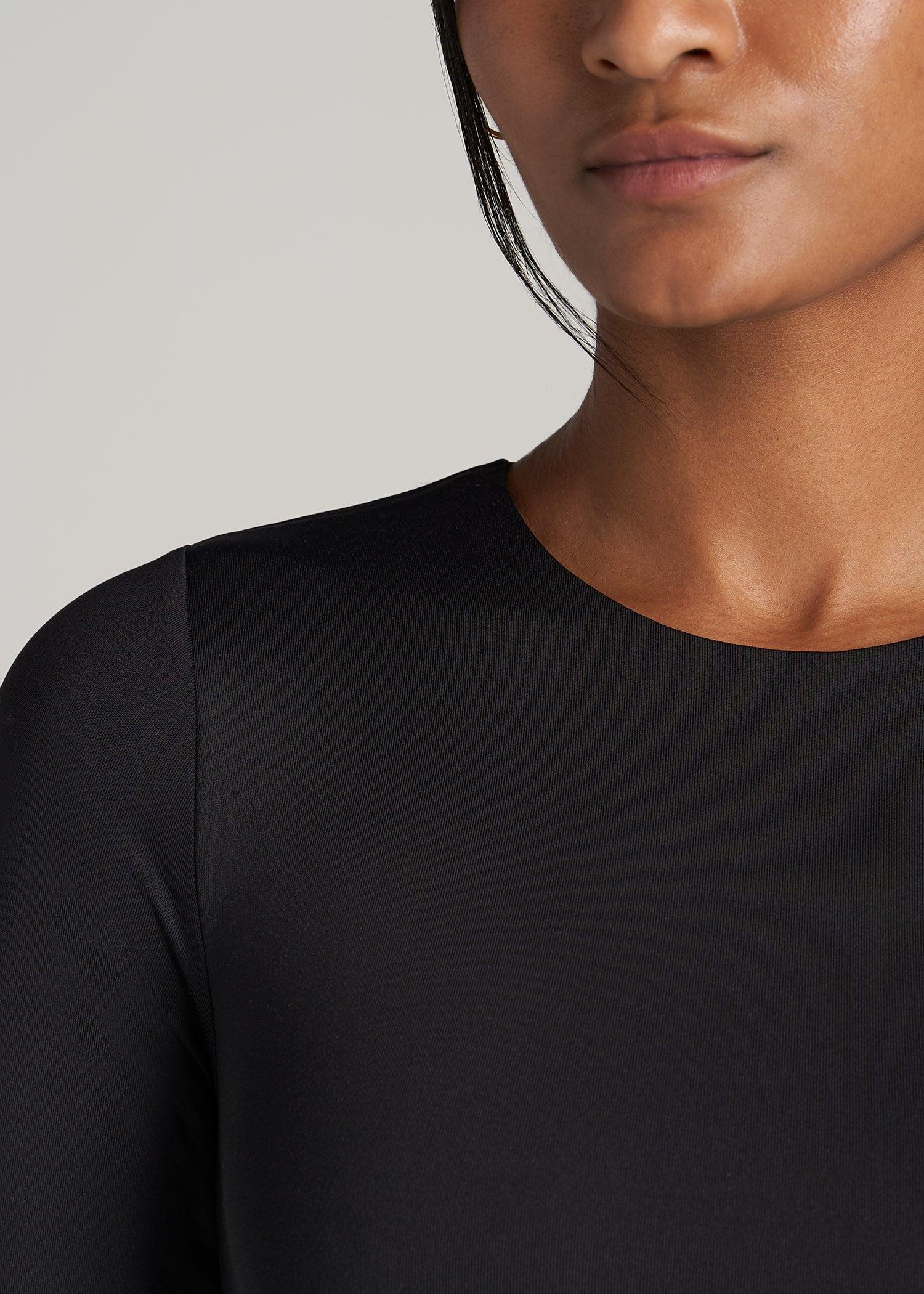 Long Sleeve Bodysuit for Tall Women in Black Product Image