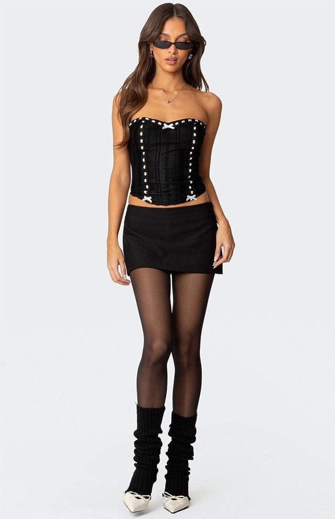 Edikted Women's Mist Lacey Ribbon Corset Product Image