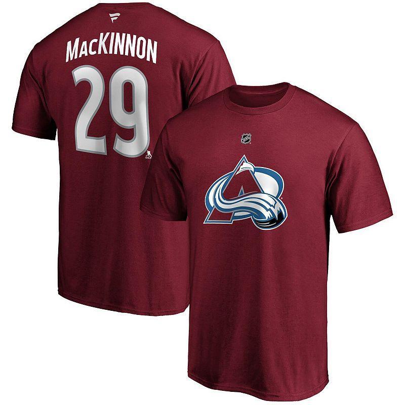 Mens Fanatics Nathan Mackinnon Burgundy Colorado Avalanche Big and Tall Name and Number T-shirt Product Image