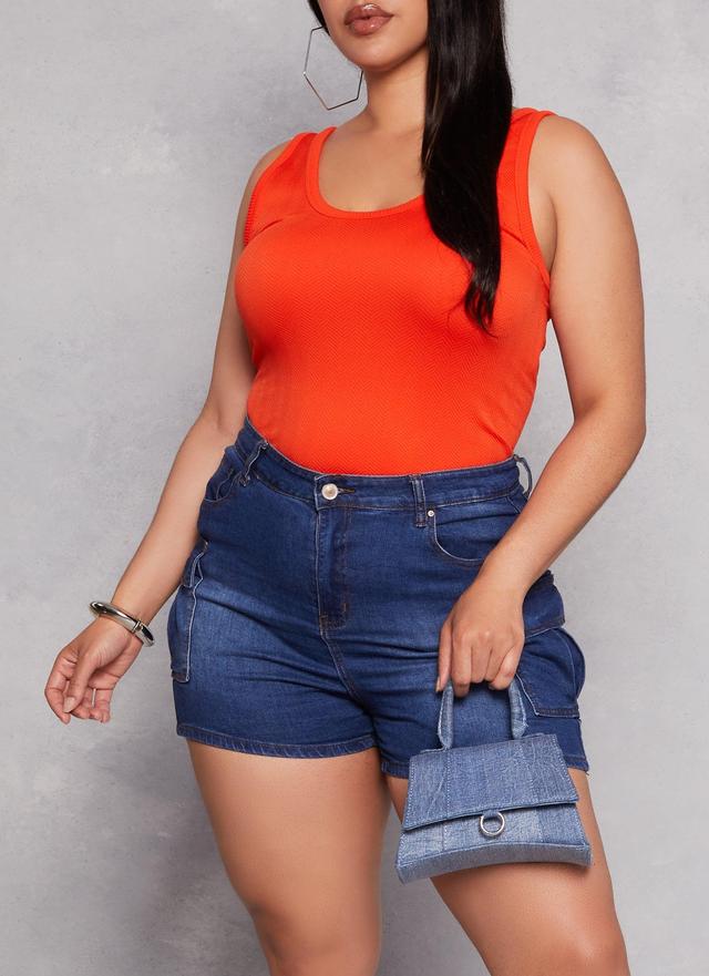 Womens Plus Size Scoop Back Tank Top Product Image