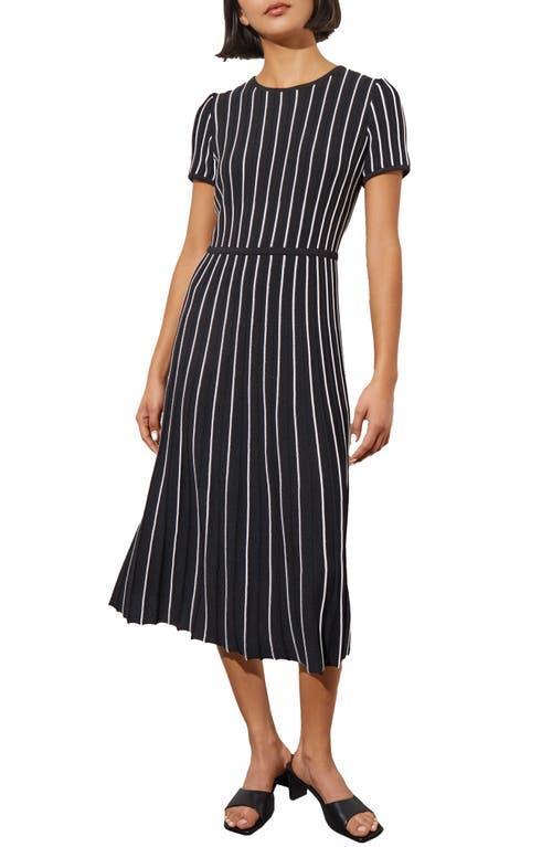 Ming Wang Stripe A-Line Midi Sweater Dress Product Image