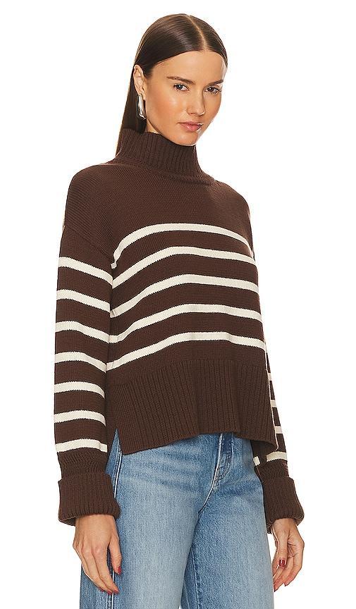 Veronica Beard Lancetti Stripe Cotton Mock Neck Sweater Product Image