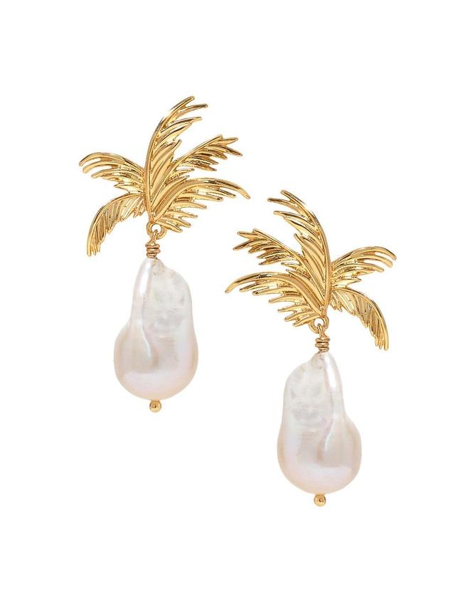 Womens Yasmine 14K-Gold-Plated & Freshwater Pearl Drop Earrings Product Image