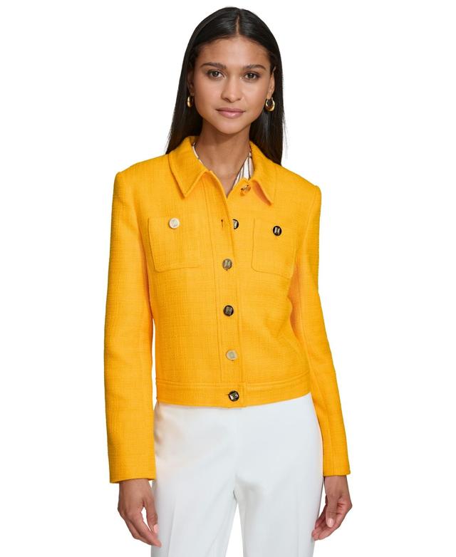 Women's Button-Front Textured Jacket Product Image