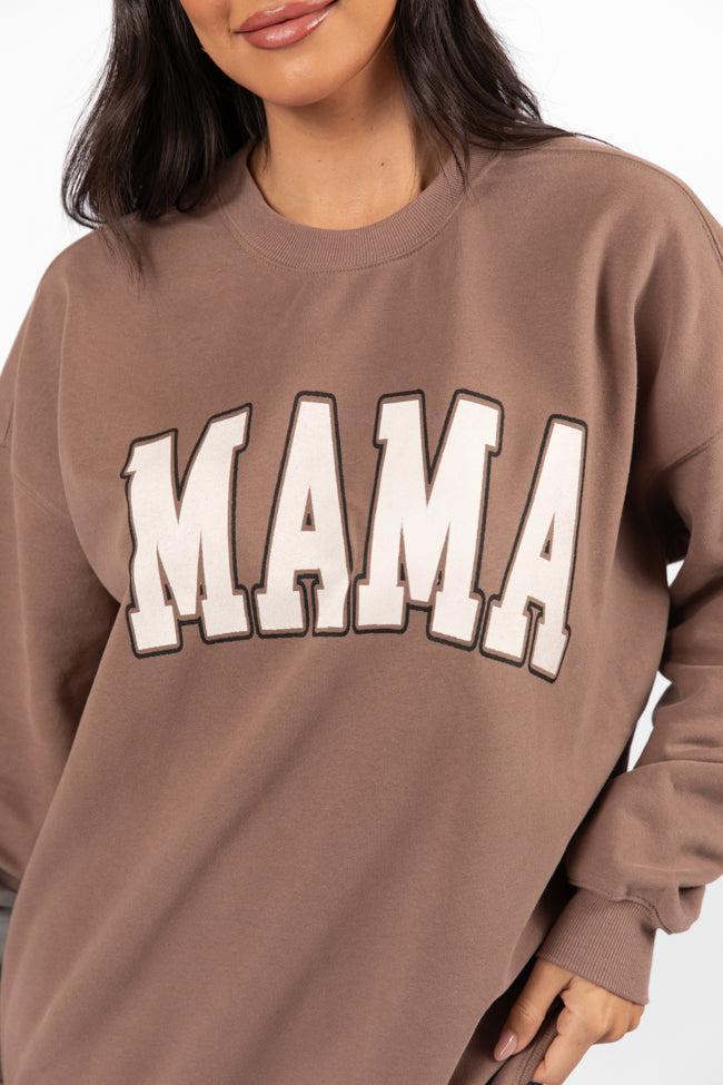 Mama Block Mocha Oversized Graphic Sweatshirt Product Image