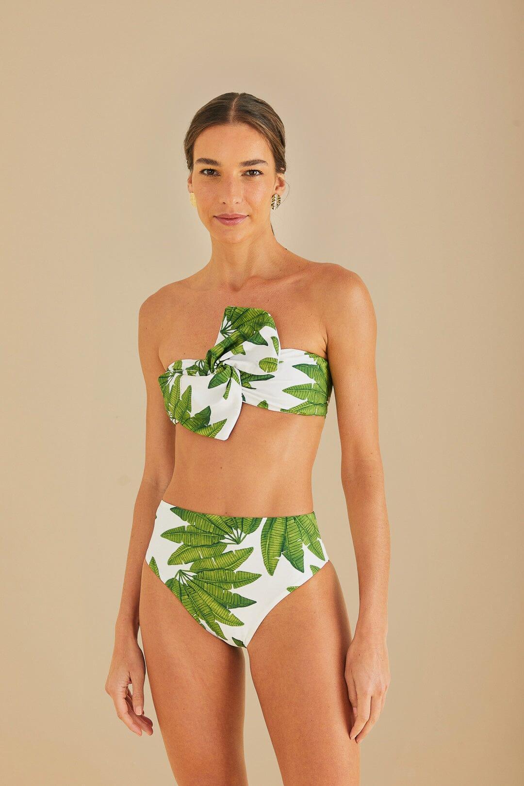 Off-White Palm Fan Bandeau Bikini Top Product Image